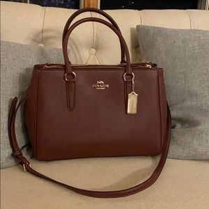 Coach wine colored satchel purse